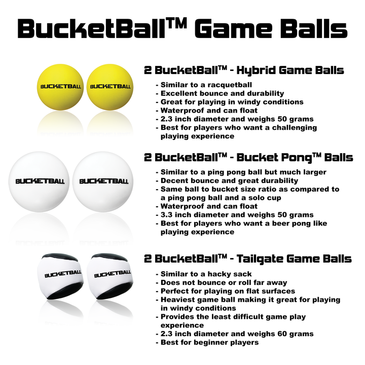 BucketBall Game Ball Comparison