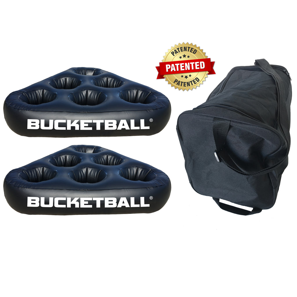 BucketBall Inflatable Rack Set - Portable Outdoor Game For Beach, Pool & Tailgating